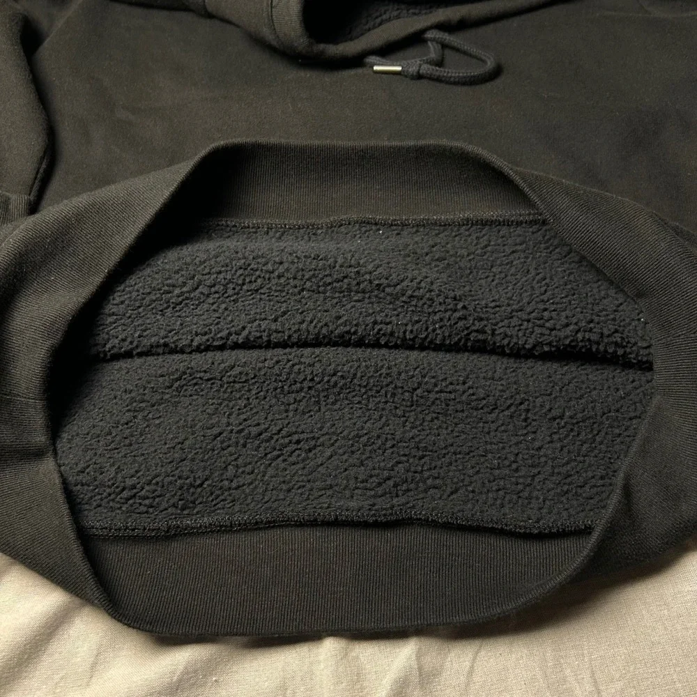 PINK Victoria's Secret Black Sherpa Lined Cowl Neck Sweatshirt‎ Women's Small